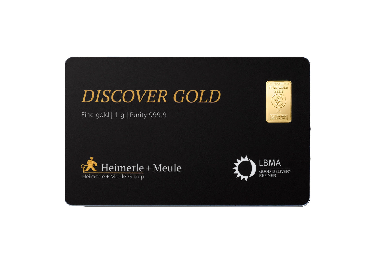 FineCard 1 Gramm Gold - „Discover Gold“ Goldbarren Heimerle + Meule 1 Gramm | Glänzend Vorsorgen