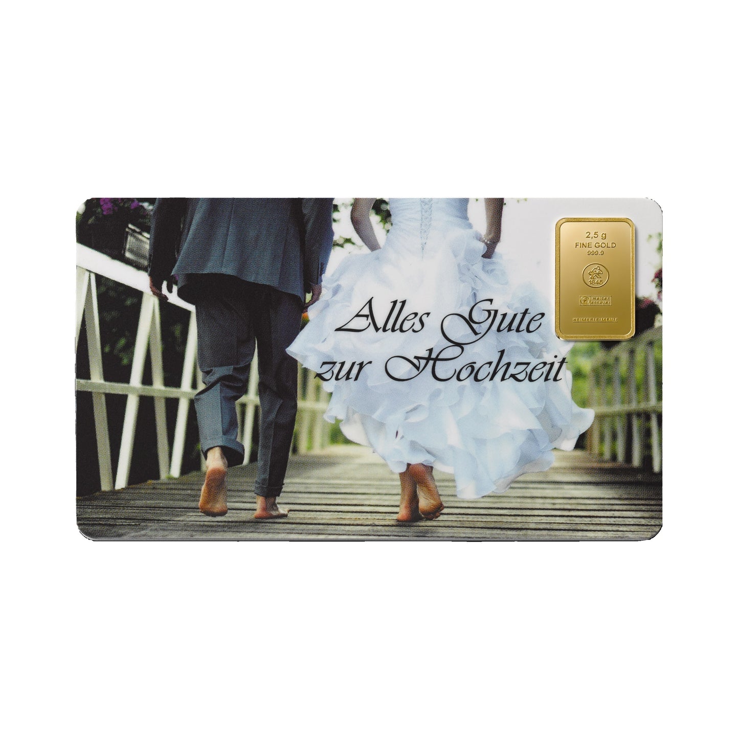 FineCard 2,5 Gramm Gold - „Alles Gute zur Hochzeit“