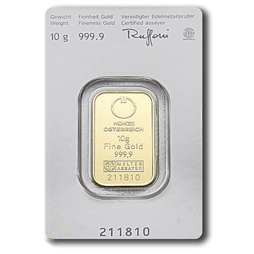 10g Gold Kinebarren Münze Österreich