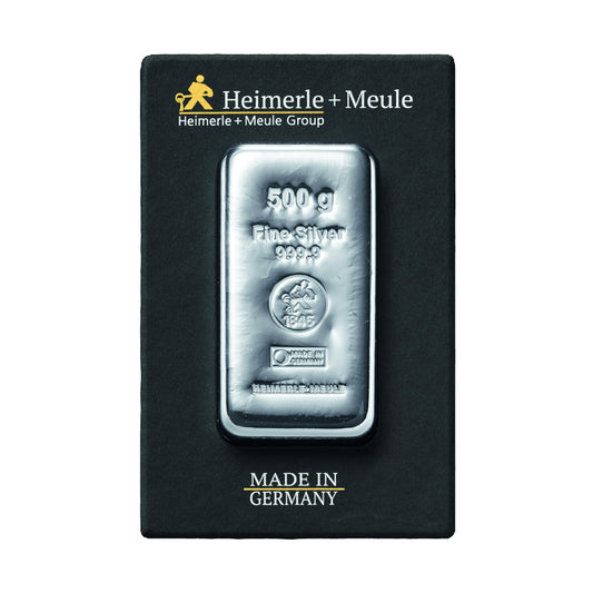 500g Silber Gussbarren Heimerle+Meule