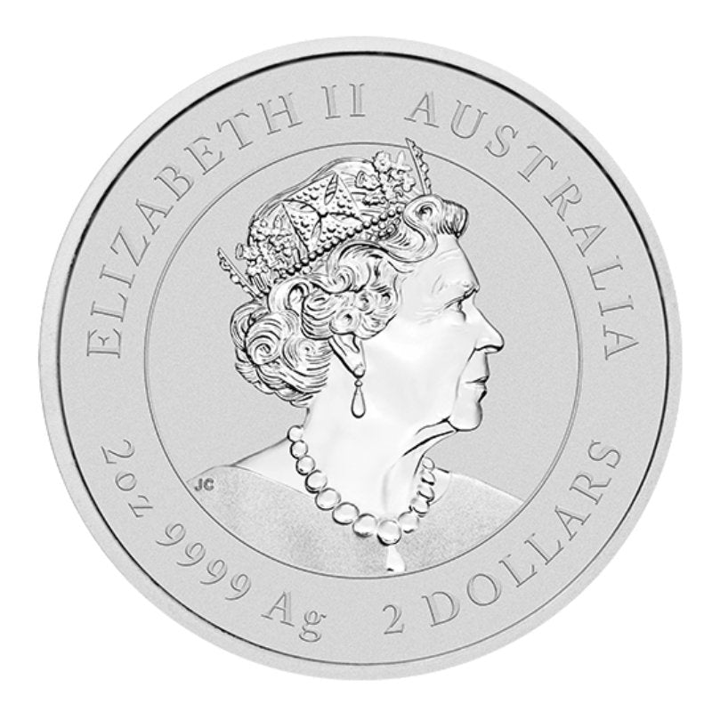 Silbermünze Coloriert Lunar Serie III Drache 2024 - 2 Unzen - differenzbesteuert