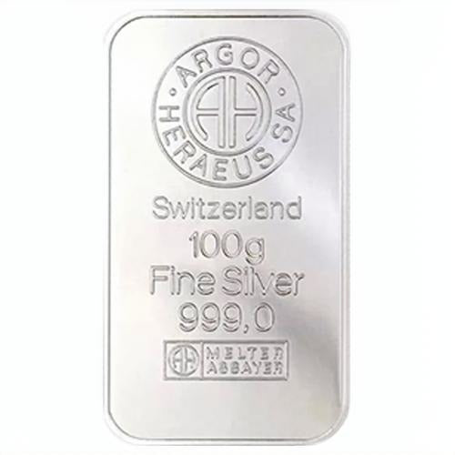 100g Silber Prägebarren Argor Heraeus