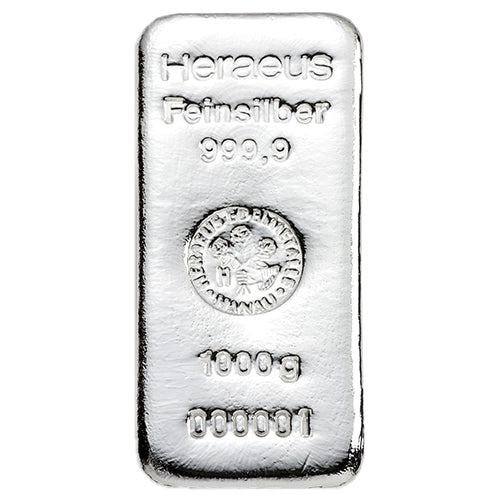 1 Kilo Silber Gussbarren Heraeus