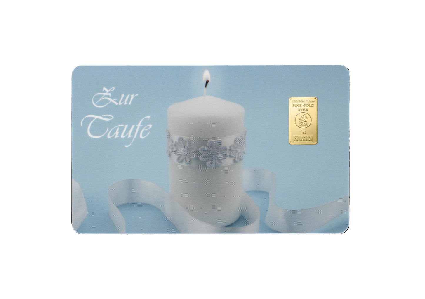 FineCard 1 Gramm Gold - „Zur Taufe“ - Blau