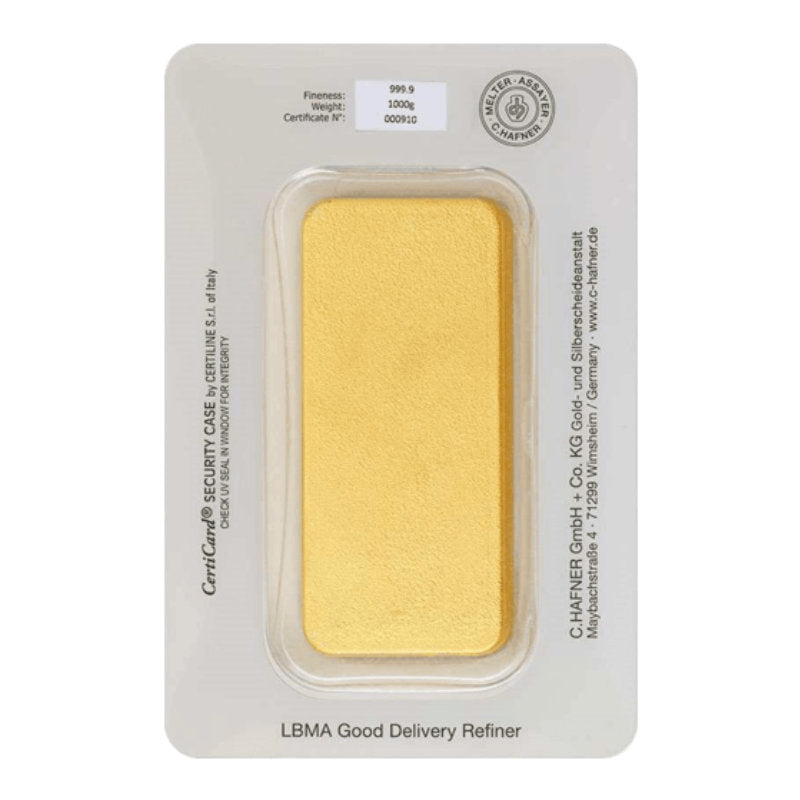 1 Kilo Gold Gussbarren C. Hafner