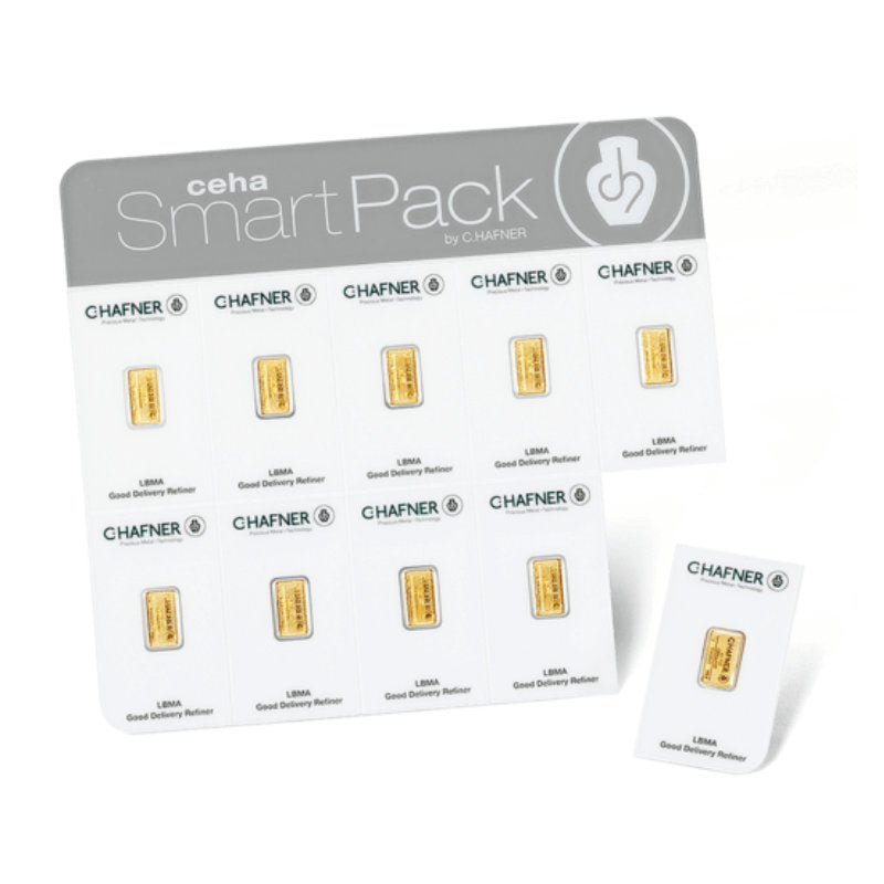 Goldbarren C. Hafner - 10 x 1 Gramm - Smartpack