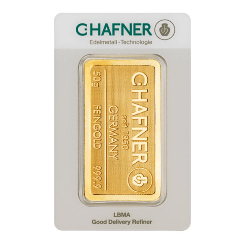 Goldbarren C. Hafner - 50 Gramm - Prägebarren