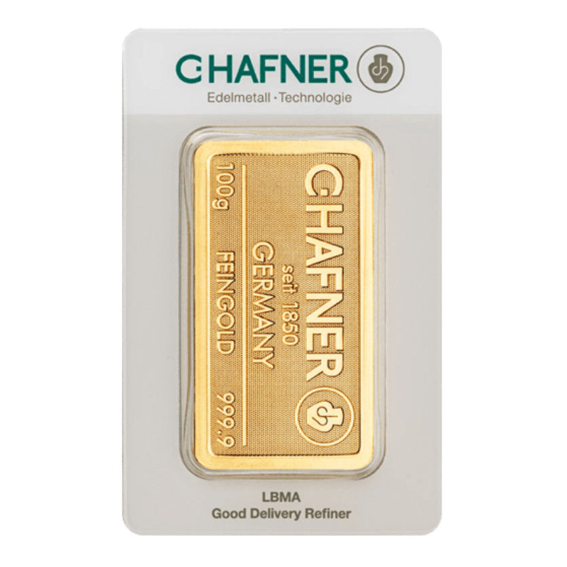 100g Gold Prägebarren C. Hafner
