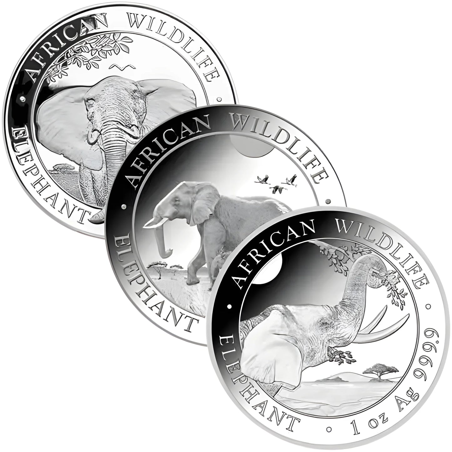 1 Unze Silber Somalia Elefant diverse Jahrgänge differenzbesteuert