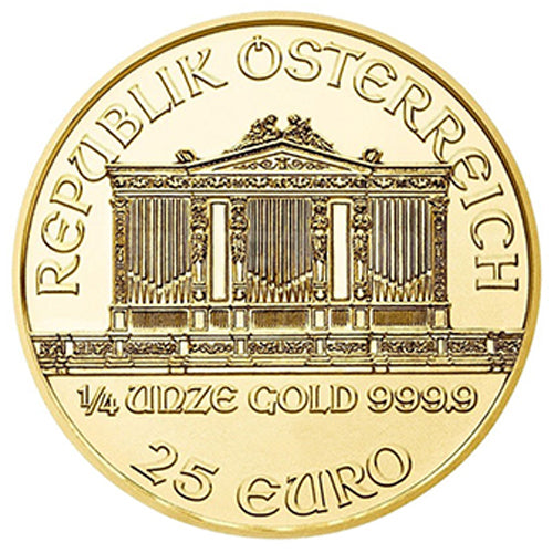 Motivseite 1/10 Unze Gold Wiener Philharmoniker 2025, Feingold 999,9/1000, Münze Österreich