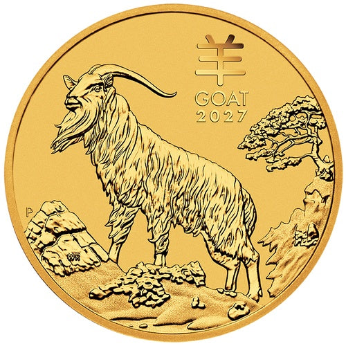 Motivseite 1/2 Unze Gold Lunar III Ziege 2027, Feingehalt 999,9/1000, Perth Mint