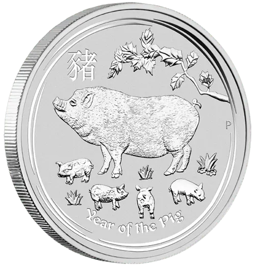1 Unze Silber Lunar II Schwein 2019