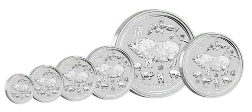 1 Unze Silber Lunar II Schwein 2019