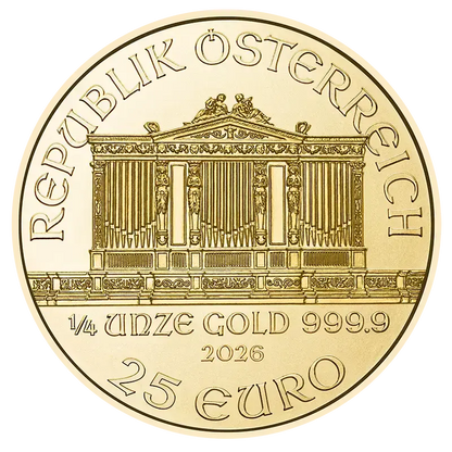 1/4 Unze Gold Wiener Philharmoniker 2026 Goldmünze Münze Österreich 1/4 Unze | Glänzend Vorsorgen