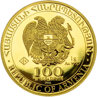 1 Gramm Gold Arche Noah Münze - Rückseite