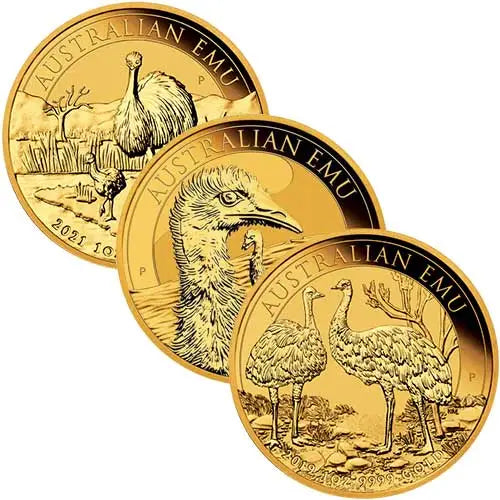 1 Unze Gold Australian Emu diverse Jahrgänge