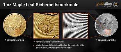 1 Unze Silber Maple Leaf 2026 Silbermünze Royal Canadian Mint 1 Unze | Glänzend Vorsorgen