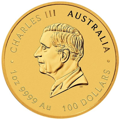 Wertseite 1 Unze Gold Lunar III Ziege 2027, Feingehalt 999,9/1000, Perth Mint
