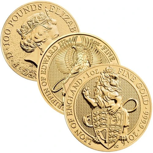 1 Unze Gold The Queen´s Beasts diverse Jahrgänge