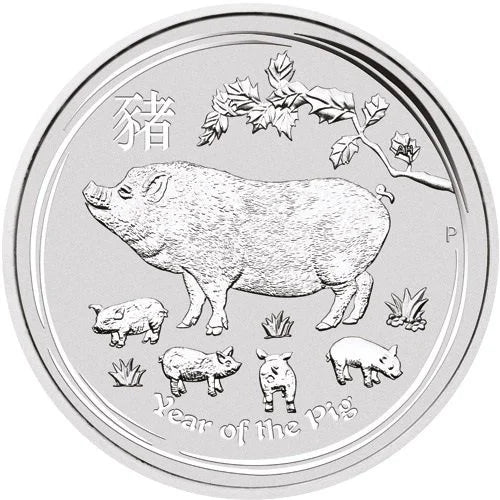 1 Unze Silber Lunar II Schwein 2019