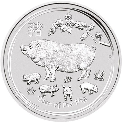 1 Unze Silber Lunar II Schwein 2019