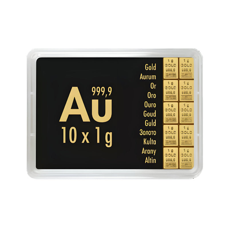 10x1g Gold Tafelbarren Valcambi