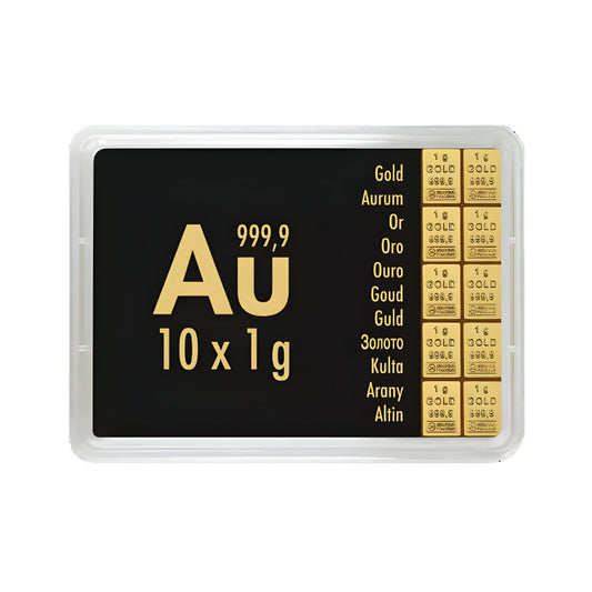 10x1g Gold Tafelbarren Valcambi