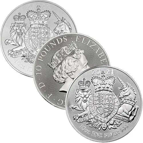 10 Unzen Silber The Royal Arms diverse Jahrgänge - differenzbesteuert
