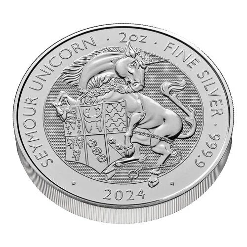 2 Unzen Silber Royal Tudor Beasts Seymour Unicorn 2024