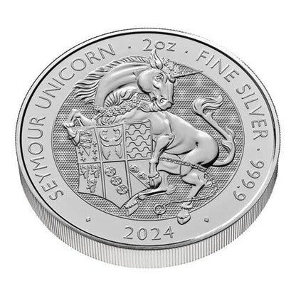 2 Unzen Silber Royal Tudor Beasts Seymour Unicorn 2024