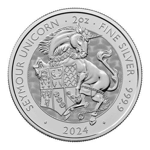 2 Unzen Silber Royal Tudor Beasts Seymour Unicorn 2024