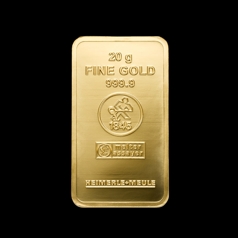 20g Gold Prägebarren Heimerle+Meule