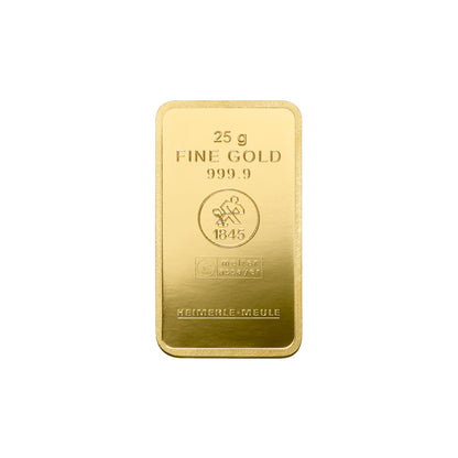 25g Gold Prägebarren Heimerle+Meule