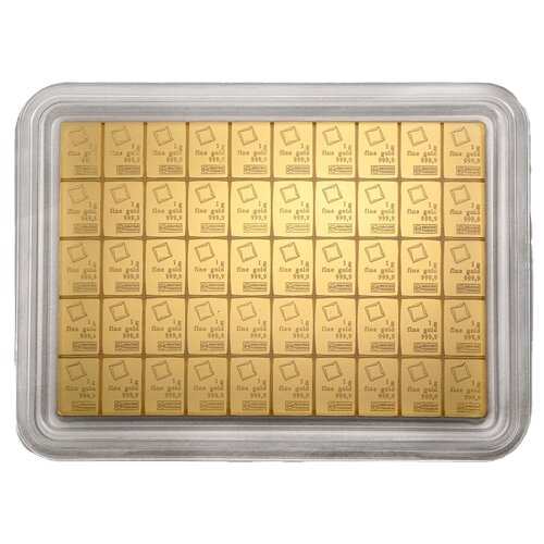 50x1g Gold Tafelbarren Valcambi