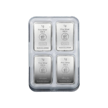 Vorderseite 50x1g Silber UnityBox Heimerle+Meule, Feinsilber