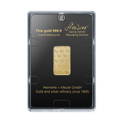 10g Gold Prägebarren Heimerle+Meule