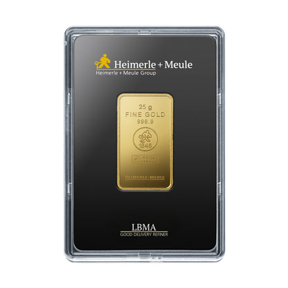 25g Gold Prägebarren Heimerle+Meule