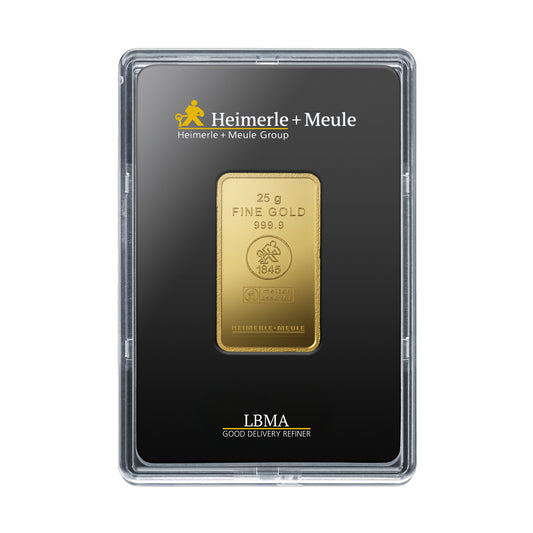 25g Gold Prägebarren Heimerle+Meule