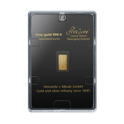 2,5g Gold Prägebarren Heimerle+Meule
