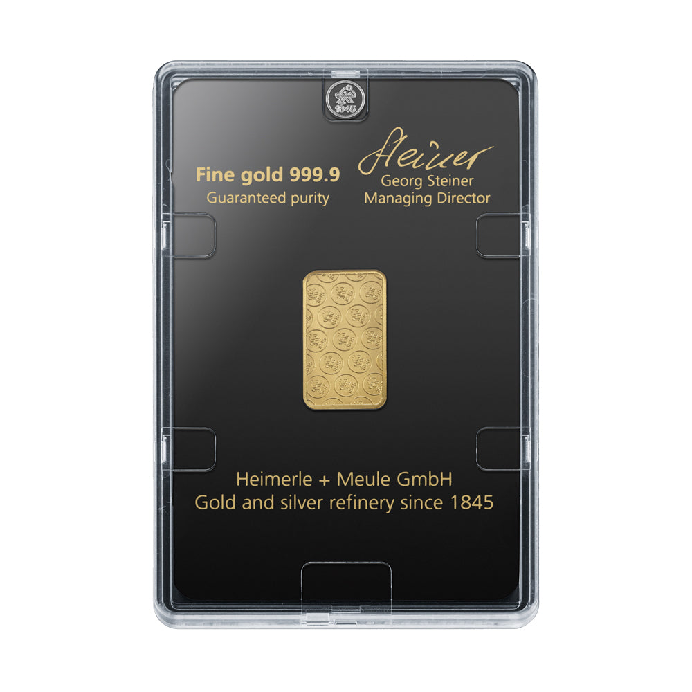 5g Gold Prägebarren Heimerle+Meule