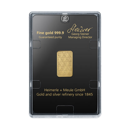 5g Gold Prägebarren Heimerle+Meule