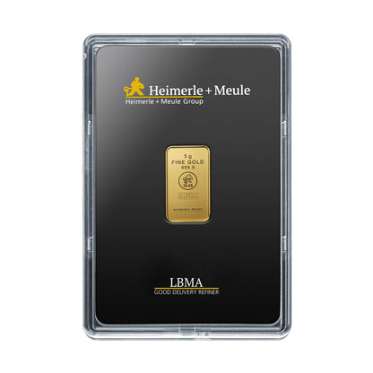 5g Gold Prägebarren Heimerle+Meule
