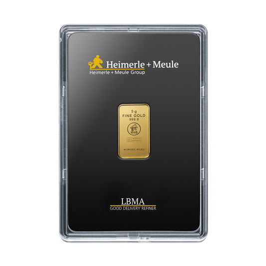 5g Gold Prägebarren Heimerle+Meule