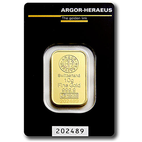 10g Gold Prägebarren Argor Heraeus