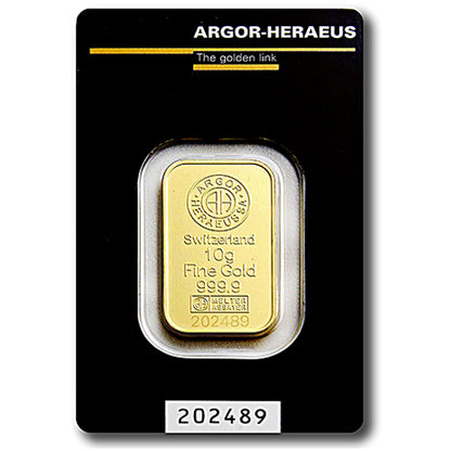 10g Gold Prägebarren Argor Heraeus