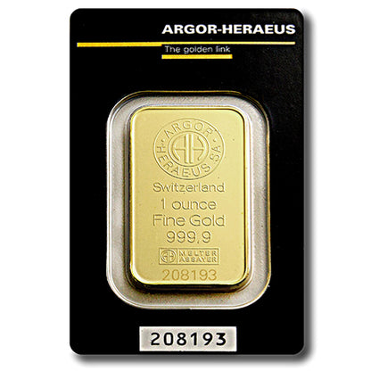1 Unze Gold Prägebarren Argor Heraeus