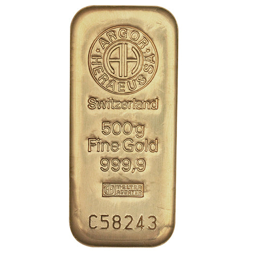 Goldbarren Argor Heraeus 500 Gramm - Gussbarren