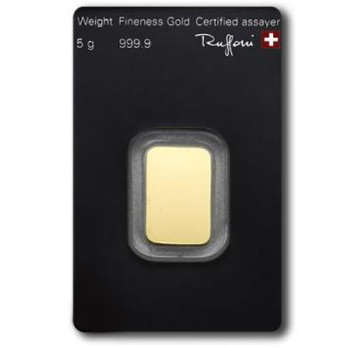 5g Gold Prägebarren Argor Heraeus