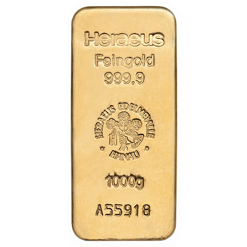 1 Kilo Gold Gussbarren Heraeus Goldbarren Heraeus 1 Kilo | Glänzend Vorsorgen