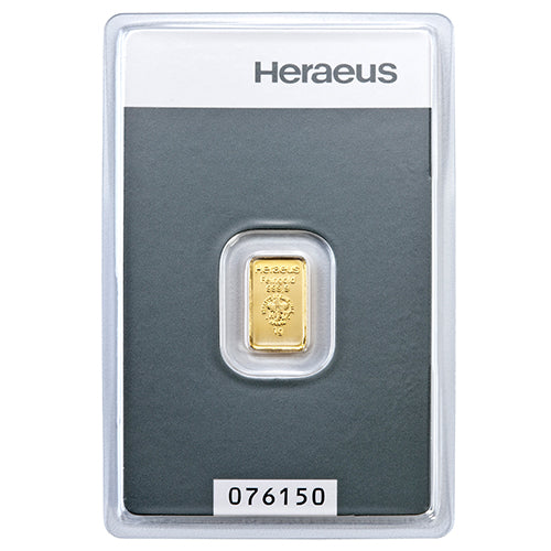 1g Gold Prägebarren Heraeus